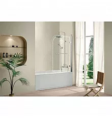 Шторка для ванны Cezares Retro 81 см прозрачное c матовым узором стекло RETRO-A-V-1-80/145-CP-Cr-R