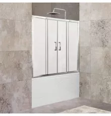 Шторка для ванны 150-180 см BelBagno UNIQUE-VF-2-150/180-140-M-Cr матовое