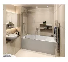 Шторка для ванны 80 см Good Door Screen R-80-C-CH прозрачное стекло