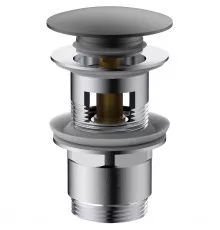 Донный клапан для раковины Vincea DPU-1B01GM с переливом, вороненая сталь