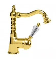 Смеситель для биде с донным клапаном золото 24 карат, ручка Swarovski Cezares Vintage VINTAGE-BSM2-03/24-Sw