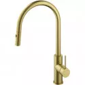 Смеситель для кухни Vincea City VKF-2C1BG с выдвижным изливом, золотой матовый