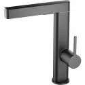 Смеситель для кухни Vincea VKF-22GM с выдвижным изливом, вороненая сталь