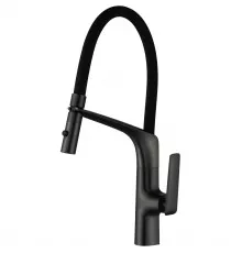 Смеситель для кухни Vincea VKF-115MB с гибким изливом, черный матовый