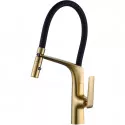 Смеситель для кухни Vincea VKF-115BG с гибким изливом, золотой матовый