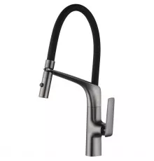 Смеситель для кухни Vincea VKF-115GM с гибким изливом, вороненая сталь