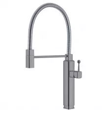 Смеситель для кухни Vincea VKF-101GM с гибким изливом, хром/вороненая сталь