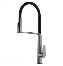 Смеситель для кухни Vincea VKF-118GM с гибким изливом, вороненая сталь