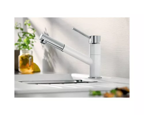 Приобрести Смеситель для кухни Blanco Kano-S белый 525040 в магазине сантехники Santeh-Crystal.ru
