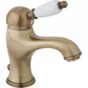 Смеситель для раковины бронза, ручка белая Cezares Elite ELITE-LSM1-02-Bi