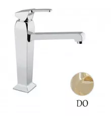 Смеситель на раковину однорычажный, высокий, с донным клапаном золото 24 карата Cezares Legend LEGEND-LSM2-A-03/24