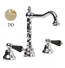 Смеситель для раковины золото 24 карат, ручки Swarovski Nero Cezares Diamond DIAMOND-BLS2-03/24-Sw-N