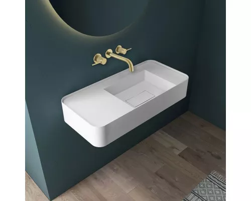 Смеситель для раковины Vincea Groove VBFW-4G1BG4 встраиваемый, без донного клапана, золотой матовый