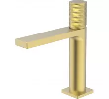 Смеситель для раковины Vincea Domus VBF-5DM01BG без донного клапана, золотой матовый