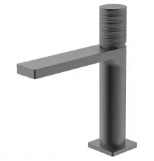 Смеситель для раковины Vincea Domus VBF-5DM01GM без донного клапана, вороненая сталь