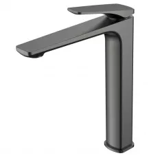 Смеситель для раковины Vincea Puro VBF-5P02GM без донного клапана, вороненая сталь