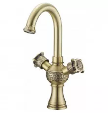 Смеситель для раковины без донного клапана Zorg Antic A 2007U-BR