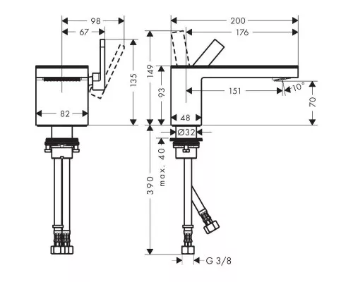 Купить Смеситель для раковины с донным клапаном Axor MyEdition 47010600 в магазине сантехники Santeh-Crystal.ru