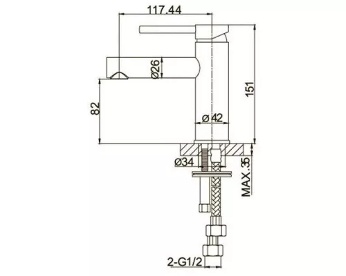 Заказать Смеситель для раковины без донного клапана Caprigo Don 53-020-NER в магазине сантехники Santeh-Crystal.ru