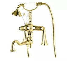 Смеситель на борт ванны с поворотным изливом золото 24 карата Cezares Venezia VENEZIA-PBV2-03/24-Bi