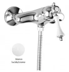 Смеситель для душа bianco lucido/cromo, ручка bianco lucido/cromo Cezares Margot MARGOT-DM-BLC