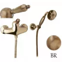 Смеситель для душа в комплекте с ручным душем бронза, ручка металл Cezares Elite ELITE-D-02-M