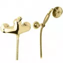 Смеситель для душа в комплекте с ручным душем золото 24 карат, ручка металл Cezares Elite ELITE-D-03/24-M