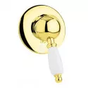 Смеситель для душа золото 24 карат, ручка белая Cezares Elite ELITE-DIM-03/24-Bi