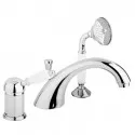 Смеситель на борт ванны хром, ручка белая Cezares Elite ELITE-BVDM-01-Bi