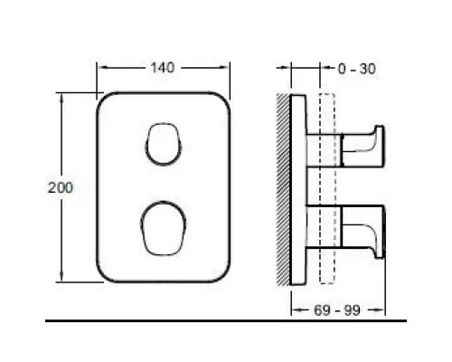 Заказать Термостат для душа Jacob Delafon Modulo E98726-CP в магазине сантехники Santeh-Crystal.ru