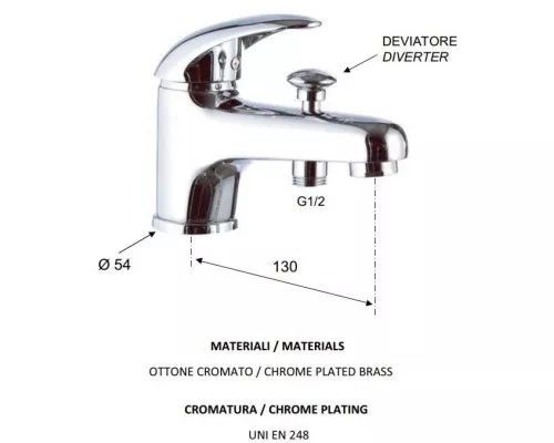 Купить Смеситель на борт ванны Remer Giga G03 в магазине сантехники Santeh-Crystal.ru