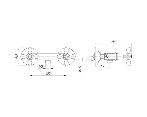 Заказать Смеситель для душа Migliore Princeton Plus ML.PRP-8046.DO в магазине сантехники Santeh-Crystal.ru