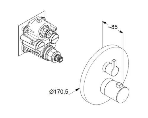 Купить Термостат для душа Kludi Nova Fonte Puristic 208350515 в магазине сантехники Santeh-Crystal.ru