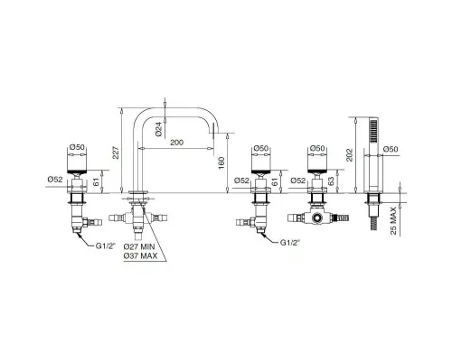 Заказать Смеситель на борт ванны Migliore Reversa 28193 в магазине сантехники Santeh-Crystal.ru