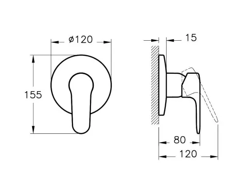 Приобрести Смеситель для душа VitrA Root Round A42728EXP в магазине сантехники Santeh-Crystal.ru
