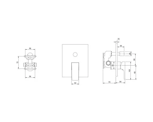 Заказать Смеситель для ванны Villeroy & Boch Architectura Square TVS12500300076 в магазине сантехники Santeh-Crystal.ru