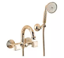 Смеситель для ванны золото 24 карата, ручки металл Cezares Olimp OLIMP-VD-03/24-O