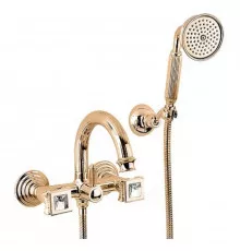 Смеситель для ванны золото 24 карата, ручки swarovski Cezares Olimp OLIMP-VD-03/24-Sw