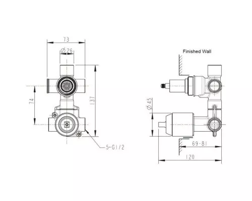 Купить Скрытая монтажная часть Bravat D982CP-A-ENG в магазине сантехники Santeh-Crystal.ru