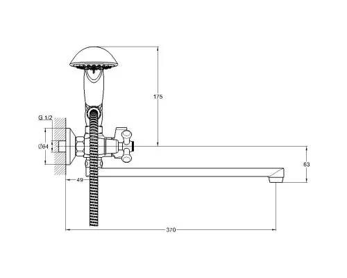 Купить Смеситель для ванны G.Lauf QSL7-A827 в магазине сантехники Santeh-Crystal.ru