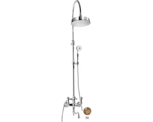 Заказать Душевая колонна с поворотным изливом бронза, ручки бронза Cezares Margot MARGOT-CVDF-02-M в магазине сантехники Santeh-Crystal.ru