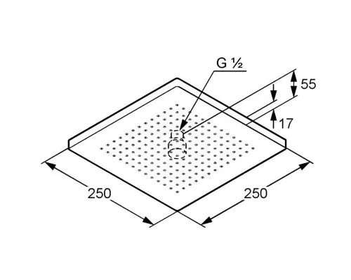 Заказать Верхний душ 250 мм Kludi A-QA 6653105-00 в магазине сантехники Santeh-Crystal.ru
