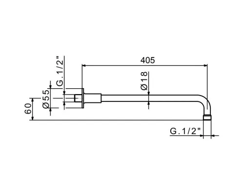 Приобрести Кронштейн для душа 405 мм Migliore Ricambi Lux ML.RIC-36.108.CR в магазине сантехники Santeh-Crystal.ru