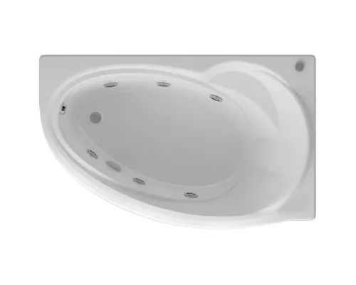 Заказать Акриловая гидромассажная ванна 170х97 см правая пневматическое управление стандартные форсунки Aquatek Бетта-170 в магазине сантехники Santeh-Crystal.ru