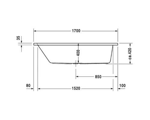 Купить Акриловая ванна 170х75 см Duravit D-Code 700099000000000 в магазине сантехники Santeh-Crystal.ru