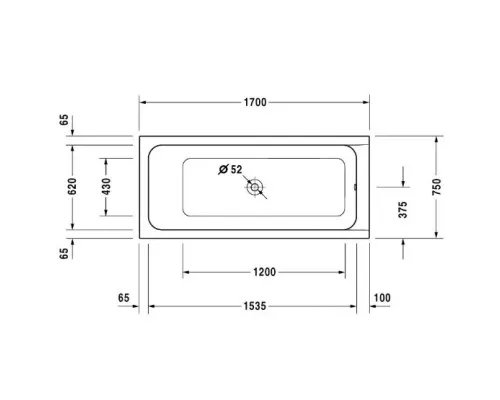 Купить Акриловая ванна 170х75 см Duravit D-Code 700099000000000 в магазине сантехники Santeh-Crystal.ru
