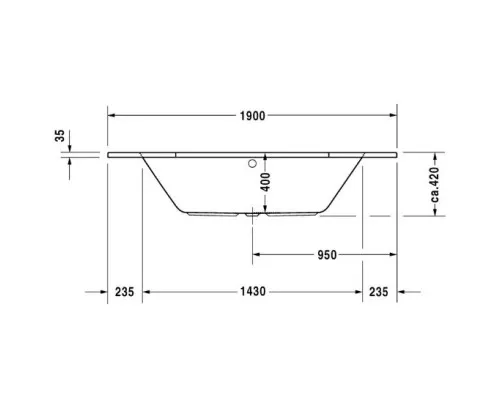 Приобрести Акриловая ванна 190х90 см Duravit D-Code 700138000000000 в магазине сантехники Santeh-Crystal.ru
