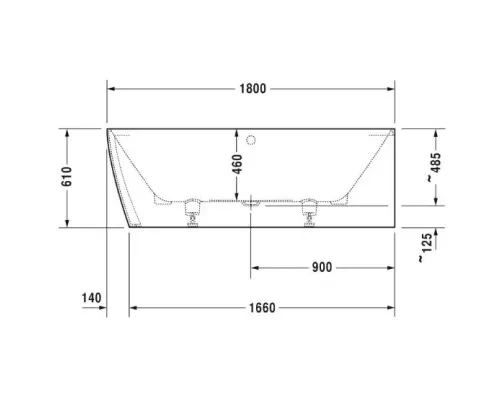 Заказать Акриловая ванна 180х80 см R Duravit DuraSquare 700428000000000 в магазине сантехники Santeh-Crystal.ru