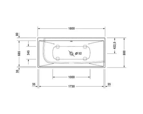Заказать Акриловая ванна 180х80 см R Duravit DuraSquare 700428000000000 в магазине сантехники Santeh-Crystal.ru