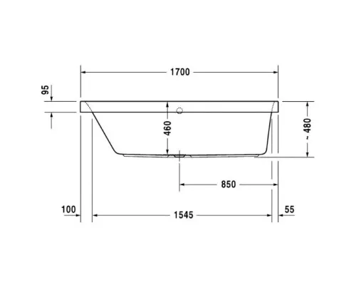 Приобрести Акриловая ванна 170х70 см L Duravit Happy D.2 700310000000000 в магазине сантехники Santeh-Crystal.ru